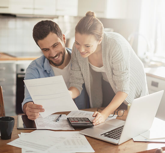 couple looking over paperwork together