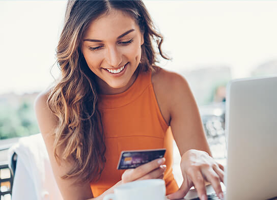 woman paying a bill online